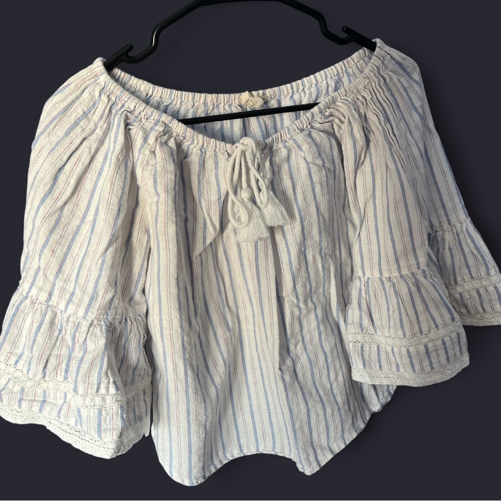 Lovestitch White Ruffled Tie Front Blouse